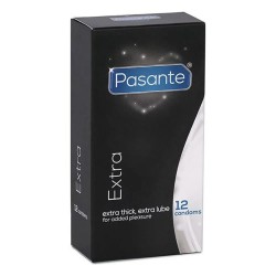 хигиена,тяло,pasante,extra,safe,thick,condoms,12,units,clear,(clear)