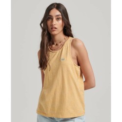 тениска,дамски,тениски,superdry,vintage,logo,emb,stripe,sleeveless,t,shirt,ochre,marl,rodeo,white,stripe,(yellow)