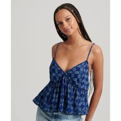 потник,дамски,блузи,дамски,ризи,superdry,vintage,tiered,cami,sleeveless,blouse,blue,geo,(blue)
