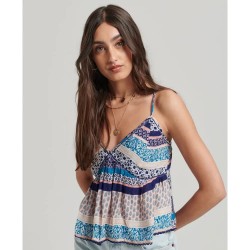 потник,дамски,блузи,дамски,ризи,superdry,vintage,tiered,cami,sleeveless,blouse,blue,(linear,geo,border,print)