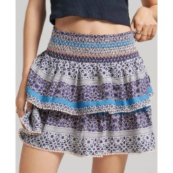 пола,дамски,поли,и,рокли,superdry,vintage,tiered,mini,skirt,linear,geo,border,print,(blue)