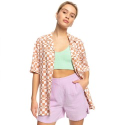 тениска,дамски,тениски,roxy,aloha,sunset,check,short,sleeve,t,shirt,multicolor