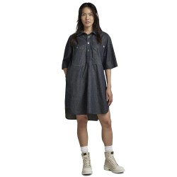 рокля,дамски,поли,и,рокли,g,star,denim,long,sleeve,dress,grey,(stay,raw,denim)