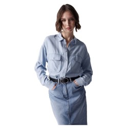 риза,с,дълъг,ръкав,дамски,блузи,дамски,ризи,salsa,jeans,lyocell,long,sleeve,shirt,blue