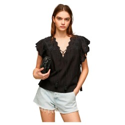 риза,с,къс,ръкав,дамски,блузи,дамски,ризи,pepe,jeans,anaise,short,sleeve,shirt,black,(black)