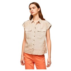 потник,дамски,блузи,дамски,ризи,pepe,jeans,brenda,sleeveless,shirt,beige