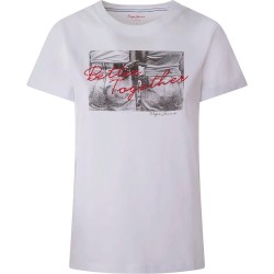 тениска,дамски,тениски,pepe,jeans,nicole,short,sleeve,t,shirt,white