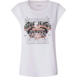 тениска,дамски,тениски,pepe,jeans,orlene,short,sleeve,t,shirt,white,(white)