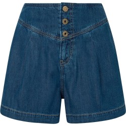 Къси панталони Pepe jeans Stella Pleat 1/4 denim shorts - Blue (Denim) къси,панталони,дамски,панталони,pepe,jeans,stella,pleat,1,4,denim,shorts,blue,(denim)