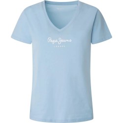 тениска,дамски,тениски,pepe,jeans,wendy,short,sleeve,v,neck,t,shirt,blue,(bay)