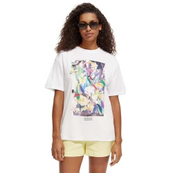 тениска,дамски,тениски,scotch,&,soda,digital,flowers,loose,fit,short,sleeve,t,shirt,white,(white)