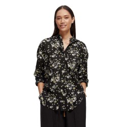 риза,с,дълъг,ръкав,дамски,блузи,дамски,ризи,scotch,&,soda,printed,oversized,long,sleeve,shirt,black
