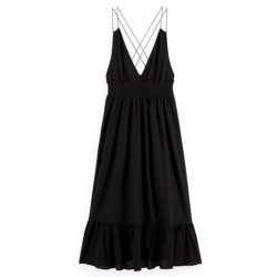 рокля,дамски,поли,и,рокли,scotch,&,soda,smock,waistband,long,dress,black