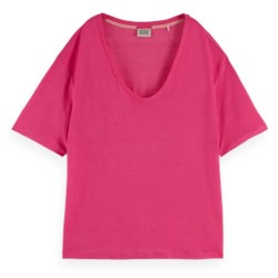 тениска,дамски,тениски,scotch,&,soda,soft,short,sleeve,v,neck,t,shirt,pink,punch,(pink)