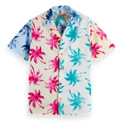 риза,с,къс,ръкав,мъжки,ризи,scotch,&,soda,voile,printed,short,sleeve,shirt,white
