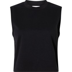 Тениска Calvin klein jeans Logo Tape Milano Loose sleeveless T-shirt - Black (Ck Black) тениска,дамски,тениски,calvin,klein,jeans,logo,tape,milano,loose,sleeveless,t,shirt,black,(ck,black)