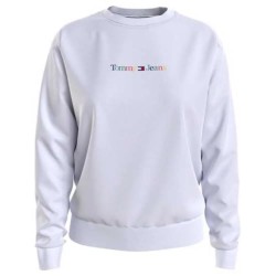 блуза,дамски,блузи,tommy,jeans,regular,color,serif,linear,sweatshirt,white