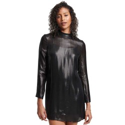рокля,дамски,поли,и,рокли,superdry,studios,sparkle,long,sleeve,short,dress,black