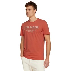 тениска,мъжки,тениски,tom,tailor,logo,print,short,sleeve,t,shirt,soft,peach,orange,(orange)