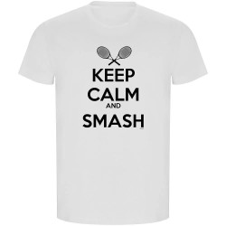 тениска,мъжки,тениски,kruskis,keep,calm,and,smash,eco,short,sleeve,t,shirt,white