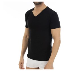 мъжко,бельо,lacotex,short,sleeve,v,neck,base,layer,black,(black,14)