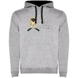 суичър,мъжки,пуловери,kruskis,born,to,apnea,two,colour,hoodie,heather,grey,black,(grey)