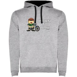 суичър,мъжки,пуловери,kruskis,born,to,bmx,two,colour,hoodie,heather,grey,black,(grey)