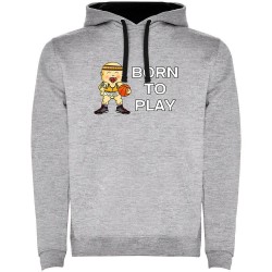 суичър,мъжки,пуловери,kruskis,born,to,play,basketball,two,colour,hoodie,heather,grey,black,(grey)
