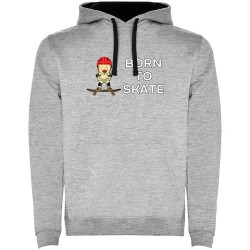 суичър,мъжки,пуловери,kruskis,born,to,skate,two,colour,hoodie,heather,grey,black,(grey)