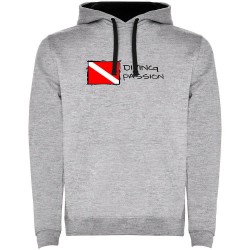 суичър,мъжки,пуловери,kruskis,diving,passion,two,colour,hoodie,heather,grey,black,(grey)