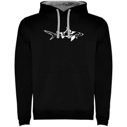 суичър,мъжки,пуловери,kruskis,shark,tribal,two,colour,hoodie,black,grey,(black)