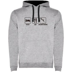 суичър,мъжки,пуловери,kruskis,sleep,eat,and,sperfishing,two,colour,hoodie,heather,grey,black,(grey)