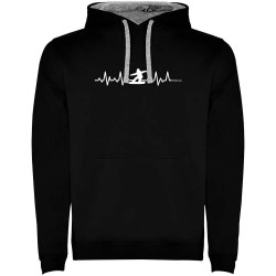 суичър,мъжки,пуловери,kruskis,snowboarding,heartbeat,two,colour,hoodie,black,grey,(black)