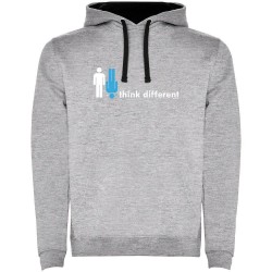 суичър,мъжки,пуловери,kruskis,think,different,two,colour,hoodie,heather,grey,black,(grey)