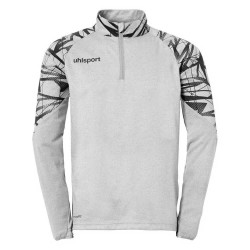 Блуза Uhlsport Goal 25 half zip sweatshirt - Grey (Dark Grey Mélange / Black) блуза,детски,блузи,uhlsport,goal,25,half,zip,sweatshirt,grey,(dark,grey,mélange,black)