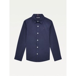 риза,с,дълъг,ръкав,детски,ризи,tommy,hilfiger,solid,long,sleeve,shirt,blue