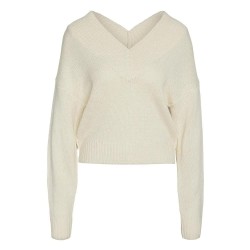 блуза,дамски,пуловери,дамски,плетени,дрехи,noisy,may,sanny,v,neck,sweater,beige,(eggnog)