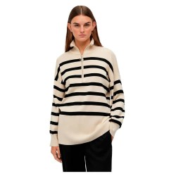 блуза,дамски,пуловери,дамски,плетени,дрехи,object,ester,half,zip,sweater,beige