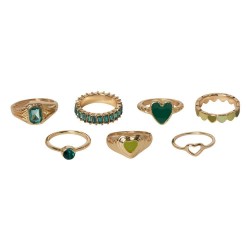 бижутерия,pieces,otullia,ring,7,units,golden,(gold,colour)