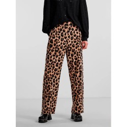 панталони,дамски,панталони,pieces,gurla,high,waist,pants,brown,(black,aop,leo)