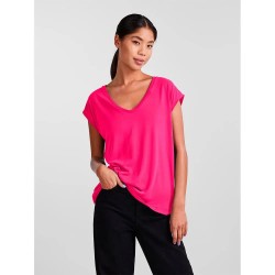 тениска,дамски,тениски,pieces,kamala,short,sleeve,v,neck,t,shirt,beetroot,purple,(pink)