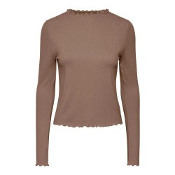 тениска,дамски,тениски,pieces,nicca,long,sleeve,high,neck,t,shirt,brown,(fossil)