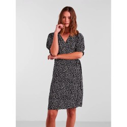 рокля,дамски,поли,и,рокли,pieces,tala,2,4,wrap,short,sleeve,dress,black,(black,aop,dot)
