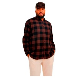 риза,с,дълъг,ръкав,мъжки,ризи,jack,&,jones,gingham,twill,long,sleeve,shirt,brown,(seal,brown)