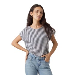 тениска,дамски,тениски,vero,moda,ava,plain,stripe,short,sleeve,t,shirt,china,blue,stripes,pristine,(white,blue)