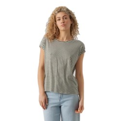 тениска,дамски,тениски,vero,moda,ava,plain,stripe,short,sleeve,t,shirt,green,(laurel,wreath,stripes,pristine)