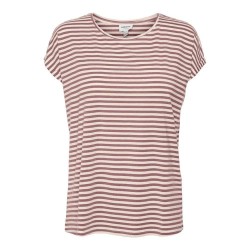 тениска,дамски,тениски,vero,moda,ava,plain,stripe,short,sleeve,t,shirt,pink,(nostalgia,rose,stripes,pristine)