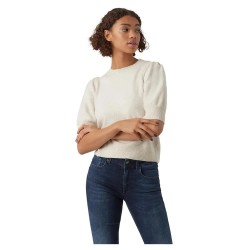 тениска,дамски,тениски,vero,moda,doffy,short,sleeve,t,shirt,birch,detail,melange,(beige)