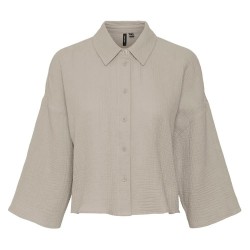 дамски,блузи,дамски,ризи,vero,moda,natali,crop,3,4,sleeve,shirt,beige,(silver,lining)