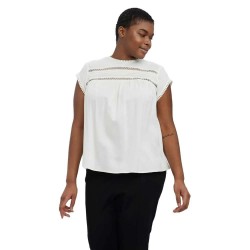 дамски,блузи,дамски,ризи,vero,moda,curve,debbie,pleat,short,sleeve,blouse,snow,white,(white)